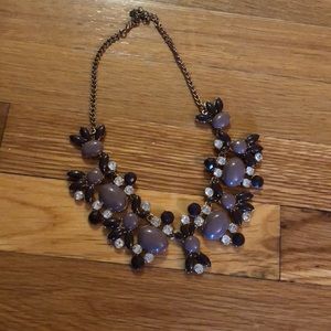 Purple and silver statement necklace
